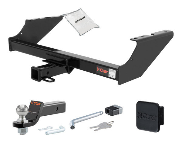 99 - 16 Ford F-250 Super Duty Excluding 20" spare tire 2in. CURT Trailer Hitch + Ball Mount + Cover + Lock Kit HWA885 - CURT