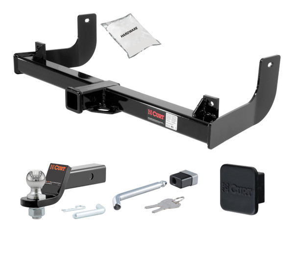 09 - 14 Ford F-150  Excluding factory receiver 2in. CURT Trailer Hitch + Ball Mount + Cover + Lock Kit HWA855 - CURT