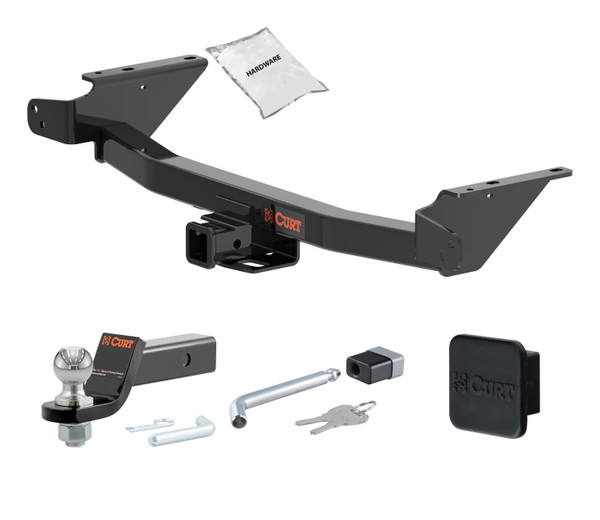 23 - 24 GMC Canyon 2in. CURT Trailer Hitch + Ball Mount + Cover + Lock Kit HWA1067 - CURT