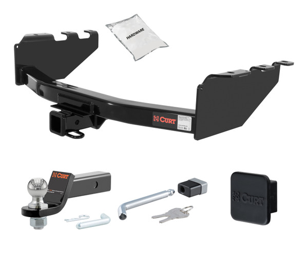 19 - 19 GMC Sierra 1500 Limited 2in. CURT Trailer Hitch + Ball Mount + Cover + Lock Kit HWA1178 - CURT