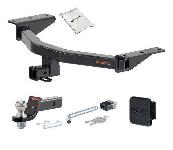 19 - 24 HONDA Passport 2in. CURT Trailer Hitch + Ball Mount + Cover + Lock Kit HWA1376 - CURT