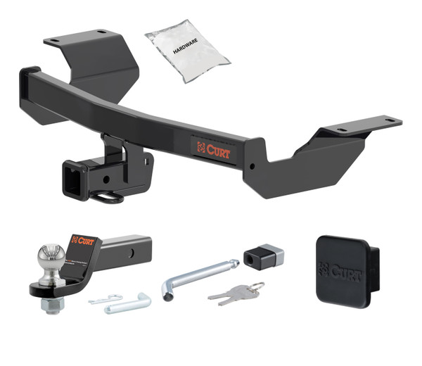 17 - 25 HONDA CR-V 2in. CURT Trailer Hitch + Ball Mount + Cover + Lock Kit HWA1350 - CURT