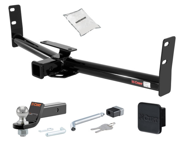10 - 17 GMC Terrain 2in. CURT Trailer Hitch + Ball Mount + Cover + Lock Kit HWA1306 - CURT