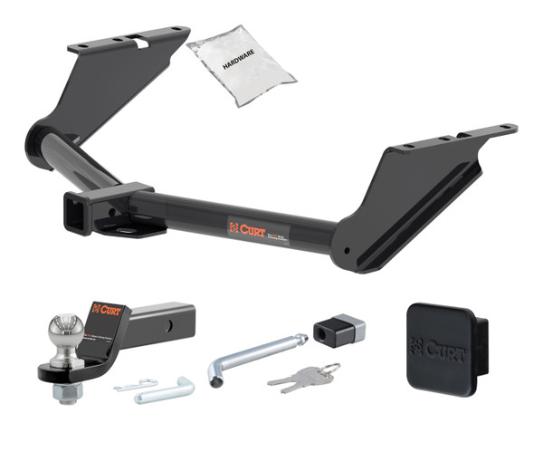 20 - 24 JEEP Gladiator 2in. CURT Trailer Hitch + Ball Mount + Cover + Lock Kit HWA1551 - CURT