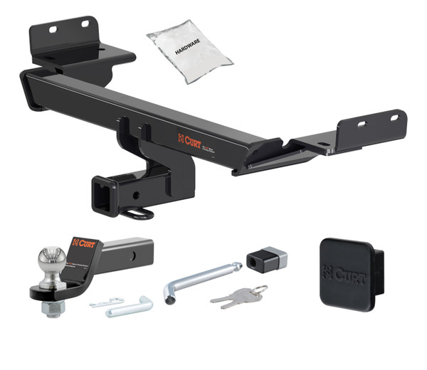 18 - 24 JEEP Compass 2in. CURT Trailer Hitch + Ball Mount + Cover + Lock Kit HWA1541 - CURT