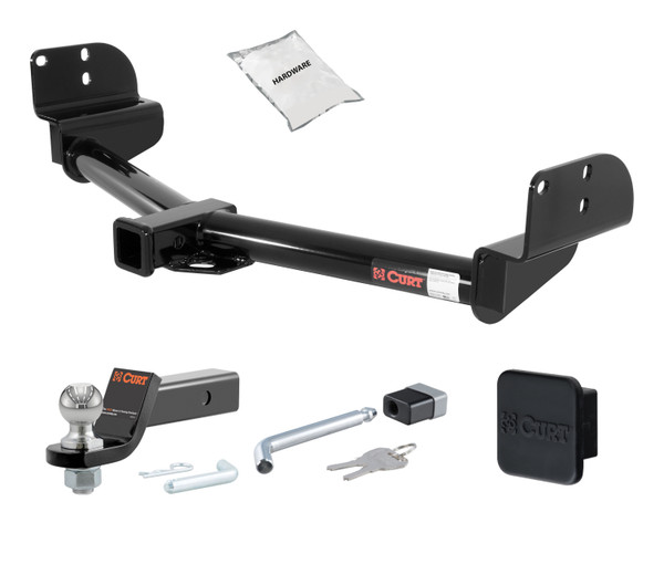02 - 05 Ford Explorer Fits beneath factory 1-1/4" receiver hitch 2in. CURT Trailer Hitch + Ball Mount + Cover + Lock Kit HWA833 - CURT