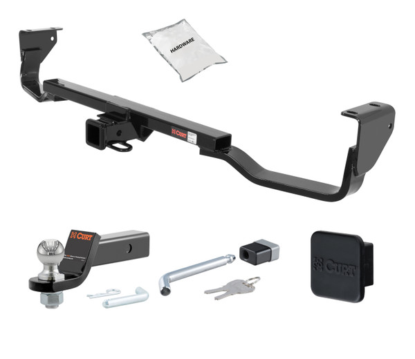 07 - 09 Hyundai Santa Fe 2in. CURT Trailer Hitch + Ball Mount + Cover + Lock Kit HWA1441 - CURT