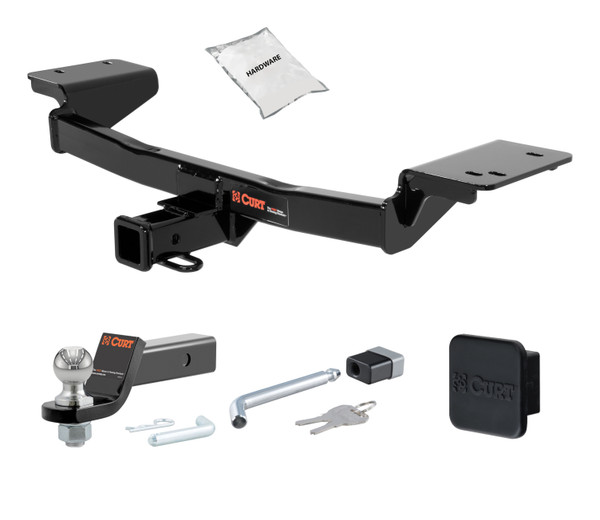 10 - 15 Hyundai Tucson 2in. CURT Trailer Hitch + Ball Mount + Cover + Lock Kit HWA1460 - CURT