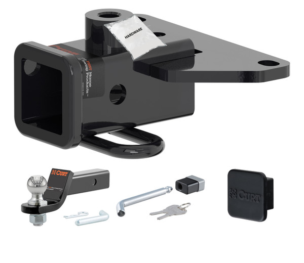 20 - 24 JEEP Gladiator 2in. CURT Trailer Hitch + Ball Mount + Cover + Lock Kit HWA1550 - CURT