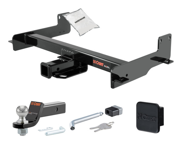 15 - 24 Ford Transit-350 2in. CURT Trailer Hitch + Ball Mount + Cover + Lock Kit HWA995 - CURT
