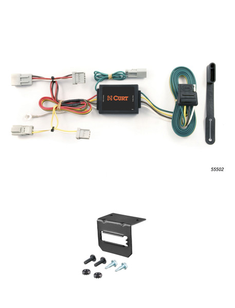 03-12 HONDA Accord Trunk pan mount  CURT 4-flat Plug and Play Trailer Wiring - CURT
