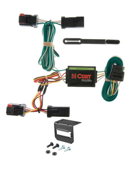 96-00 Plymouth Voyager Excluding Stow 'n Go CURT 4-flat Plug and Play Trailer Wiring - CURT