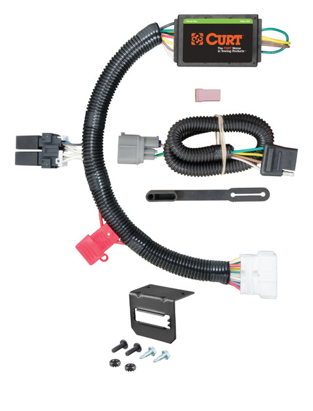 12-15 HONDA Pilot CURT 4-flat Plug and Play Trailer Wiring - CURT