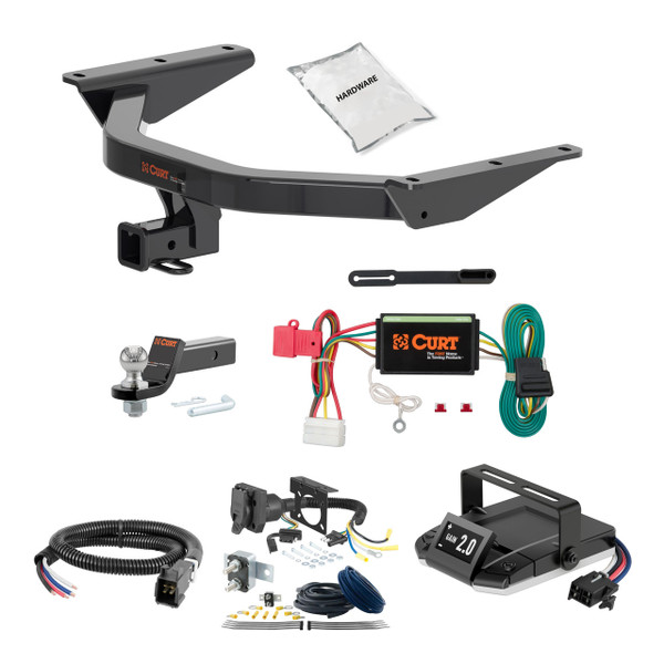 87 - 90 Acura Legend Coupe FLAT CURT Trailer Hitch + Assure Proportional Brake Controller Kit HBCW6 - CURT