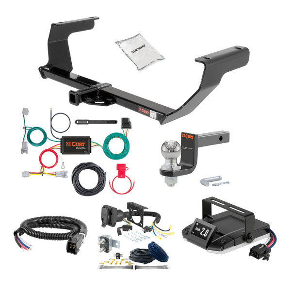 17-24 Subaru Impreza Hatchback, single exhaust 1.25 CURT Trailer Hitch + Assure Proportional Brake Controller Kit HBCW2276 - CURT