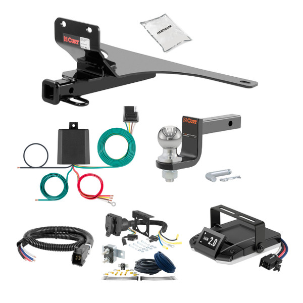 03-11 SAAB 9-3 Sedan, single exhaust 1.25 CURT Trailer Hitch + Assure Proportional Brake Controller Kit HBCW2224 - CURT