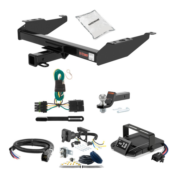 88-99 GMC K1500 Excluding dual exhaust or 10" step bumper or 2 CURT Trailer Hitch + Assure Proportional Brake Controller Kit HBCW1086 - CURT