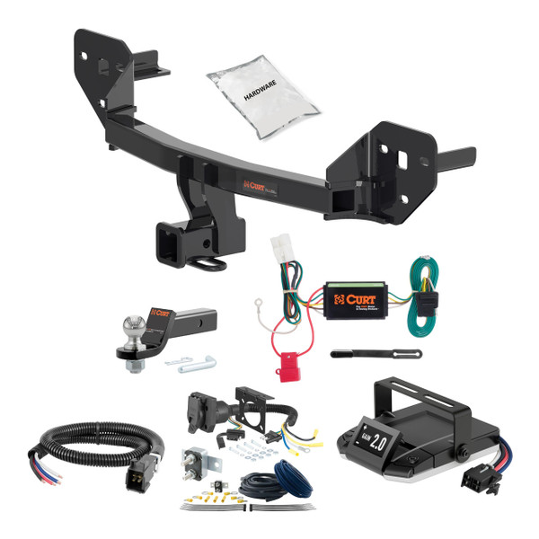 00-04 Subaru Outback Sedan 1.25 CURT Trailer Hitch + Assure Proportional Brake Controller Kit HBCW2307 - CURT