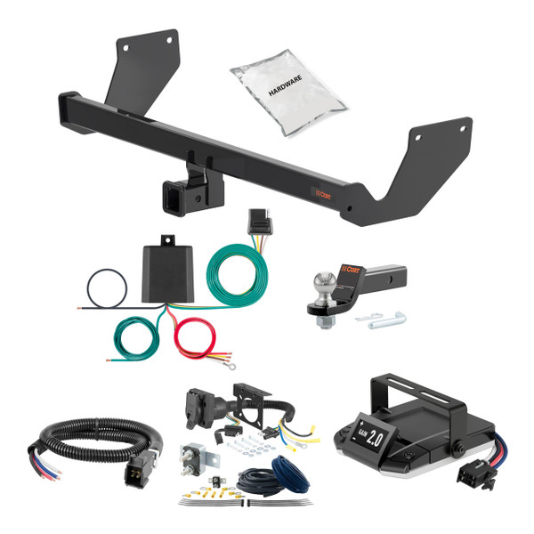 87-89 Subaru RX FLAT CURT Trailer Hitch + Assure Proportional Brake Controller Kit HBCW2317 - CURT