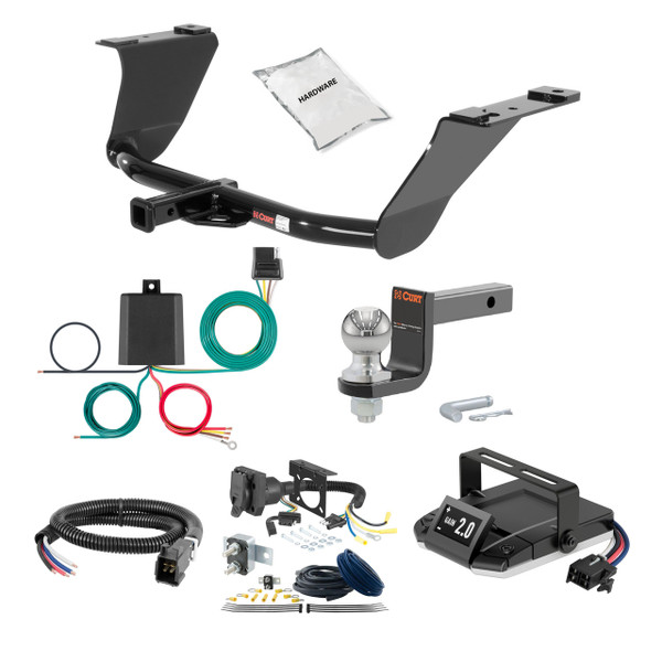 02-08 Audi A4 Quattro Sedan 1.25 CURT Trailer Hitch + Assure Proportional Brake Controller Kit HBCW42 - CURT