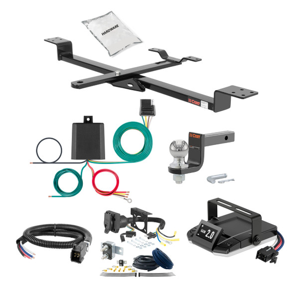 87-89 Subaru GL-10 Sedan FLAT CURT Trailer Hitch + Assure Proportional Brake Controller Kit HBCW2274 - CURT