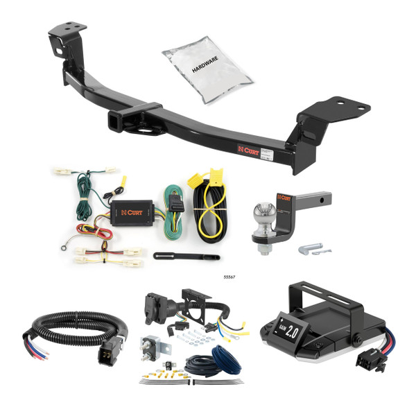 12-17 Toyota Camry 1.25 CURT Trailer Hitch + Assure Proportional Brake Controller Kit HBCW2363 - CURT