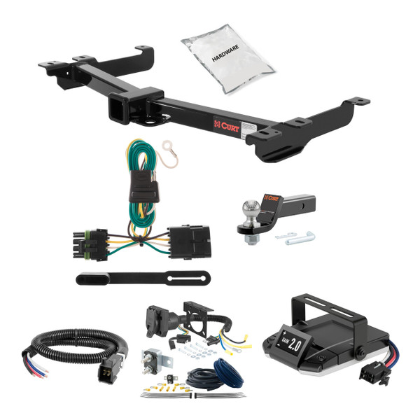 88-99 Chevrolet K1500 With dual exhaust 2 CURT Trailer Hitch + Assure Proportional Brake Controller Kit HBCW369 - CURT