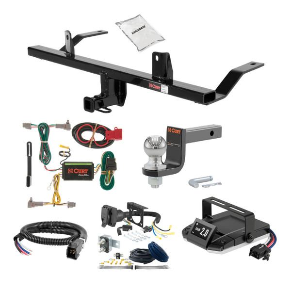 12-16 Subaru Impreza Hatchback, excluding WRX and WRX STI 1.25 CURT Trailer Hitch + Assure Proportional Brake Controller Kit HBCW2277 - CURT