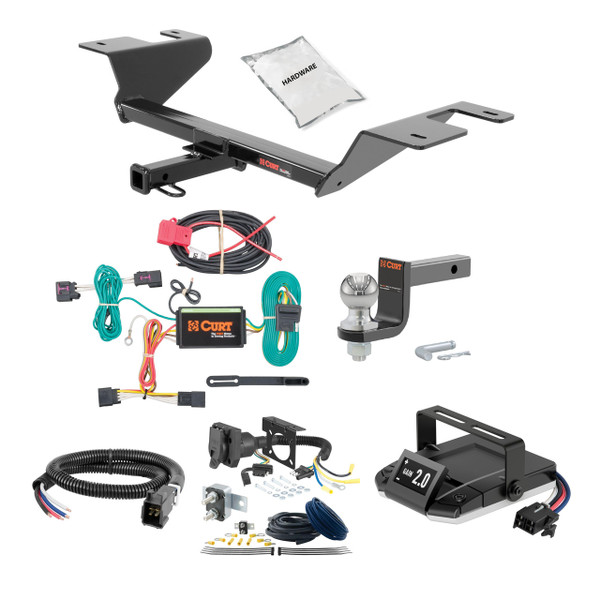 16-19 Chevrolet Cruze Sedan, excluding diesel 1.25 CURT Trailer Hitch + Assure Proportional Brake Controller Kit HBCW333 - CURT
