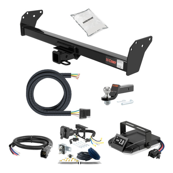 95-04 Chevrolet Blazer Down size 2 CURT Trailer Hitch + Assure Proportional Brake Controller Kit HBCW265 - CURT