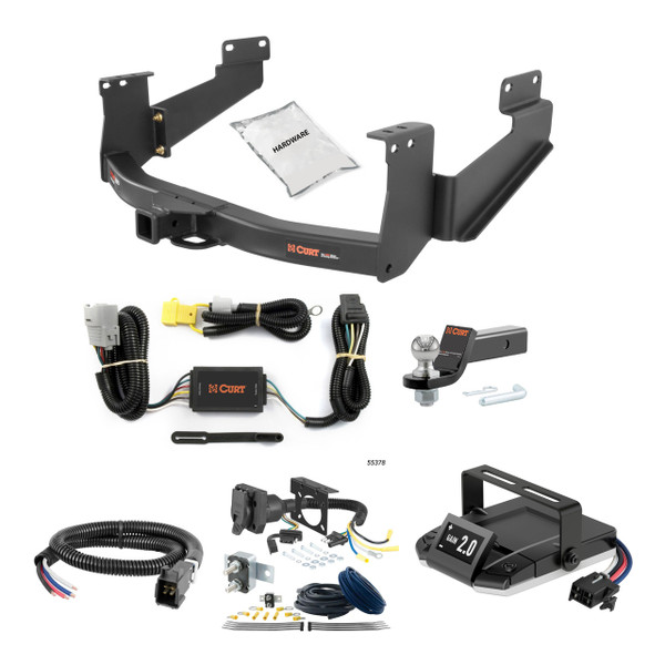 07-21 Toyota Tundra Excluding factory receiver 2 CURT Trailer Hitch + Assure Proportional Brake Controller Kit HBCW2452 - CURT