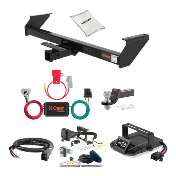 07-21 Toyota Tundra Excluding factory receiver 2 CURT Trailer Hitch + Assure Proportional Brake Controller Kit HBCW2453 - CURT