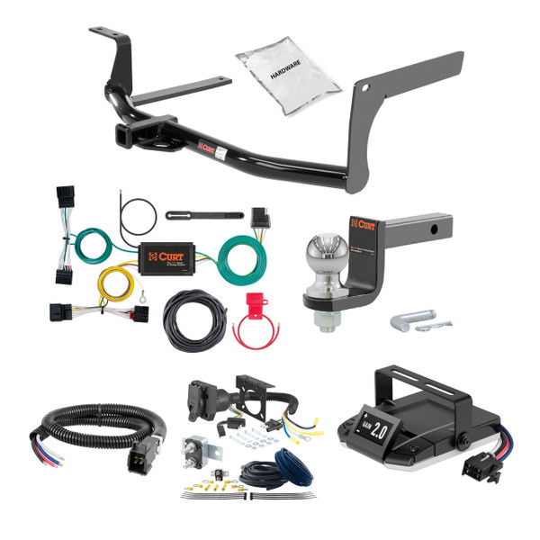 12-22 Volkswagen Passat Sedan, excluding hands free trunk 1.25 CURT Trailer Hitch + Assure Proportional Brake Controller Kit HBCW2502 - CURT