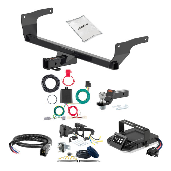 84-89 Toyota Van FLAT CURT Trailer Hitch + Assure Proportional Brake Controller Kit HBCW2456 - CURT