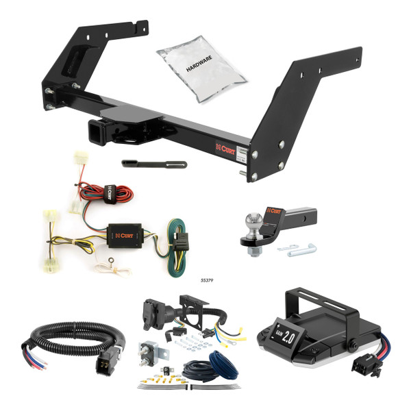92-95 Toyota Paseo 1.25 CURT Trailer Hitch + Assure Proportional Brake Controller Kit HBCW2410 - CURT