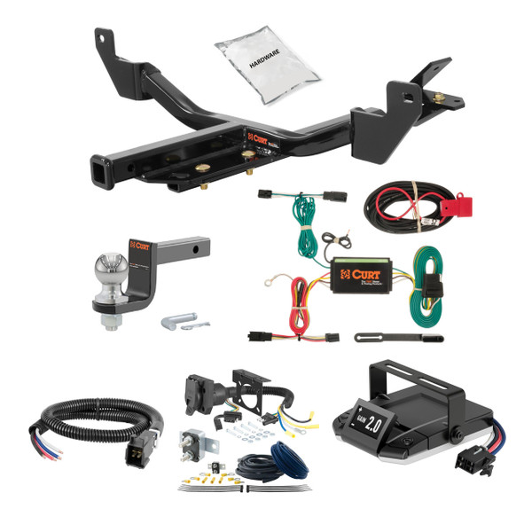16-25 Chevrolet Malibu Sedan 1.25 CURT Trailer Hitch + Assure Proportional Brake Controller Kit HBCW399 - CURT