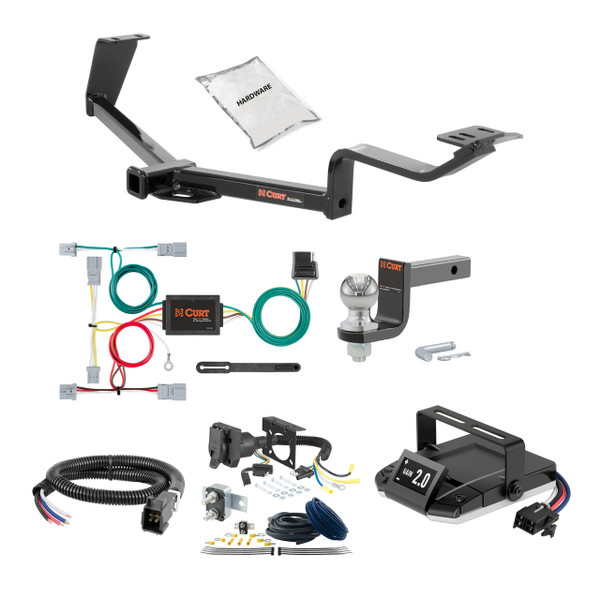 16-18 HONDA   Sedan, excluding center exhaust 1.25 CURT Trailer Hitch + Assure Proportional Brake Controller Kit HBCW1341 - CURT