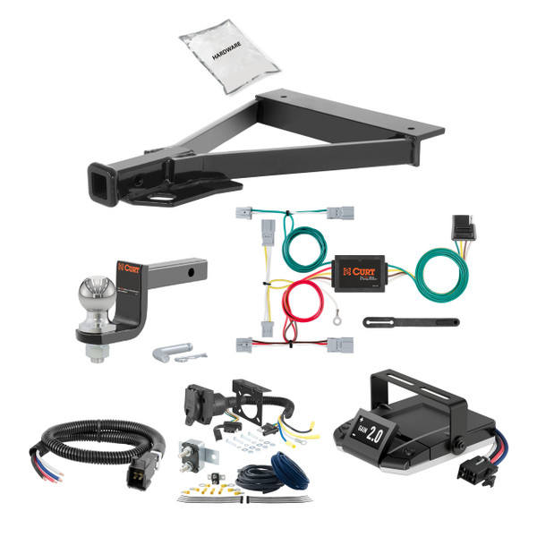 09-13 HONDA Fit 1.25 CURT Trailer Hitch + Assure Proportional Brake Controller Kit HBCW1365 - CURT