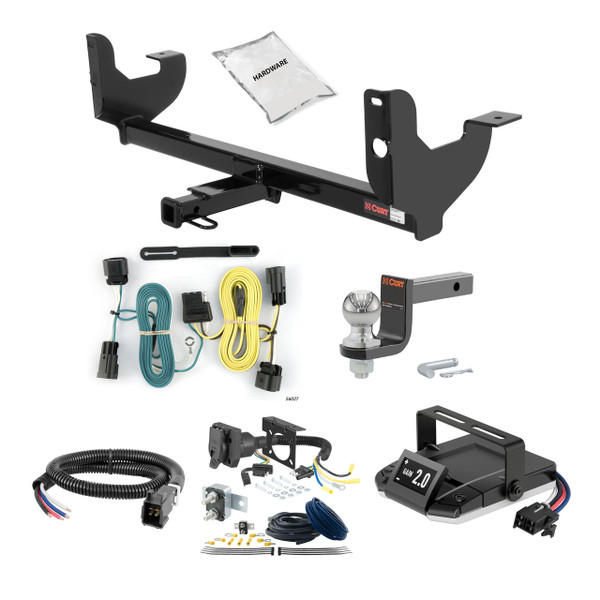 13-15 Chevrolet Malibu Sedan 1.25 CURT Trailer Hitch + Assure Proportional Brake Controller Kit HBCW400 - CURT