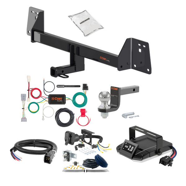 12-17 Toyota Prius C 1.25 CURT Trailer Hitch + Assure Proportional Brake Controller Kit HBCW2419 - CURT