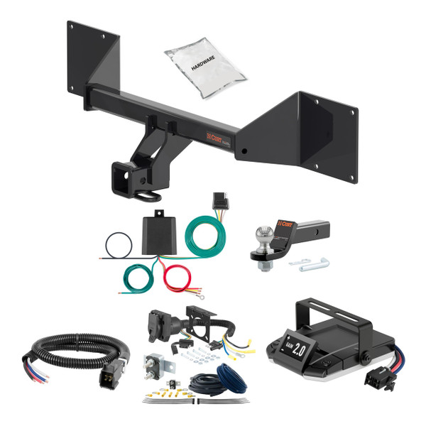 21-24 Volkswagen ID.4 With factory receiver 2 CURT Trailer Hitch + Assure Proportional Brake Controller Kit HBCW2494 - CURT