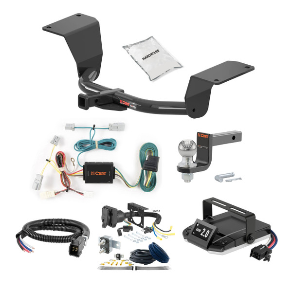 16-23 HONDA Civic Coupe, excluding center exhaust 1.25 CURT Trailer Hitch + Assure Proportional Brake Controller Kit HBCW1331 - CURT