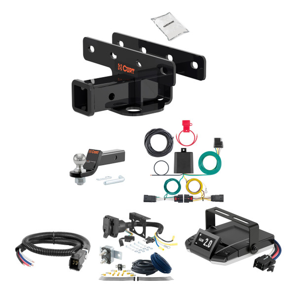 18-24 JEEP Wrangler JL, excluding diesel 2 CURT Trailer Hitch + Assure Proportional Brake Controller Kit HBCW1574 - CURT