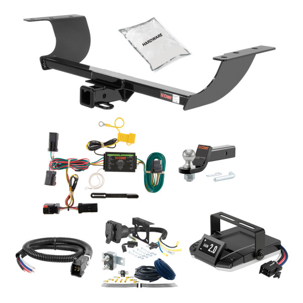 12-23 Chrysler 300S 1.25 CURT Trailer Hitch + Assure Proportional Brake Controller Kit HBCW632 - CURT