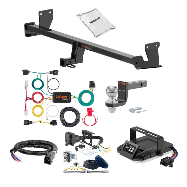 22-23 Hyundai Kona Excluding electric 1.25 CURT Trailer Hitch + Assure Proportional Brake Controller Kit HBCW1427 - CURT