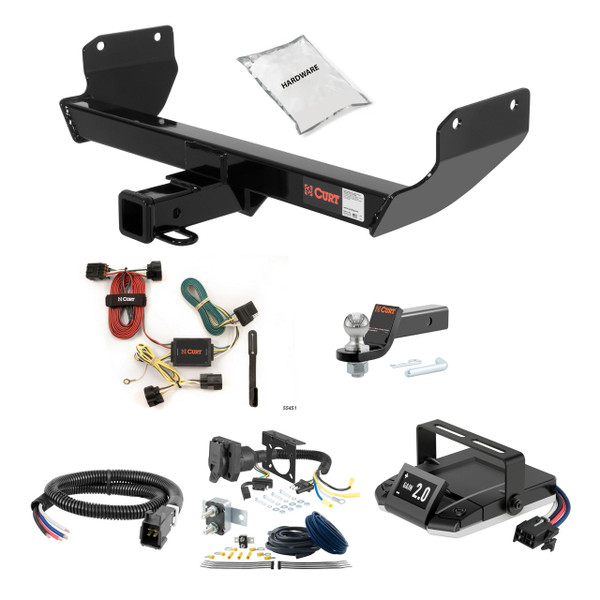 12-21 JEEP Grand Cherokee Excluding SRT, SRT8 or Trackhawk 2 CURT Trailer Hitch + Assure Proportional Brake Controller Kit HBCW1554 - CURT