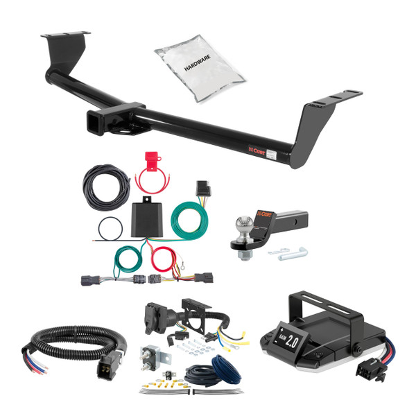 13-17 Hyundai Elantra GT 1.25 CURT Trailer Hitch + Assure Proportional Brake Controller Kit HBCW1415 - CURT