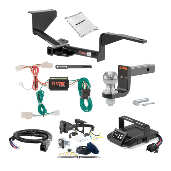 18-20 Hyundai Accent Sedan 1.25 CURT Trailer Hitch + Assure Proportional Brake Controller Kit HBCW1398 - CURT
