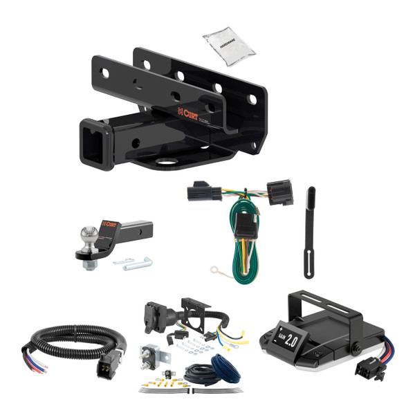 20-24 JEEP Wrangler JL, diesel 2 CURT Trailer Hitch + Assure Proportional Brake Controller Kit HBCW1575 - CURT
