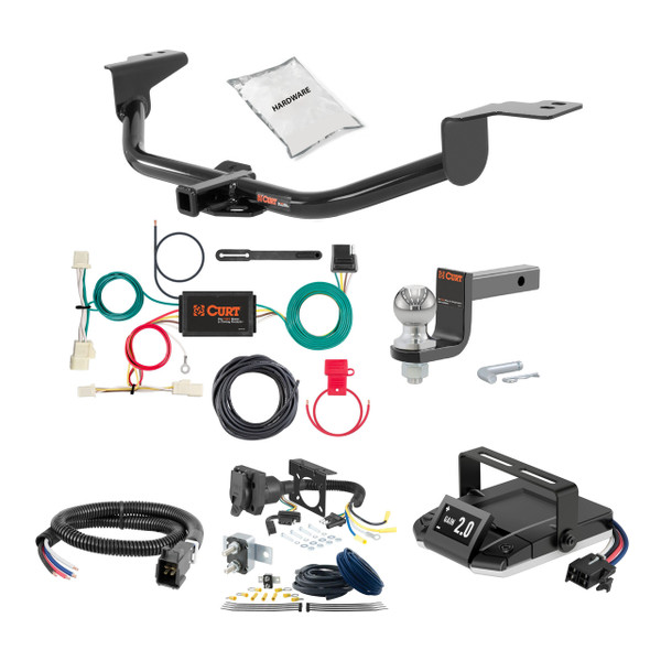 17-18 Hyundai Elantra Sedan, with factory recovery loop 1.25 CURT Trailer Hitch + Assure Proportional Brake Controller Kit HBCW1406 - CURT
